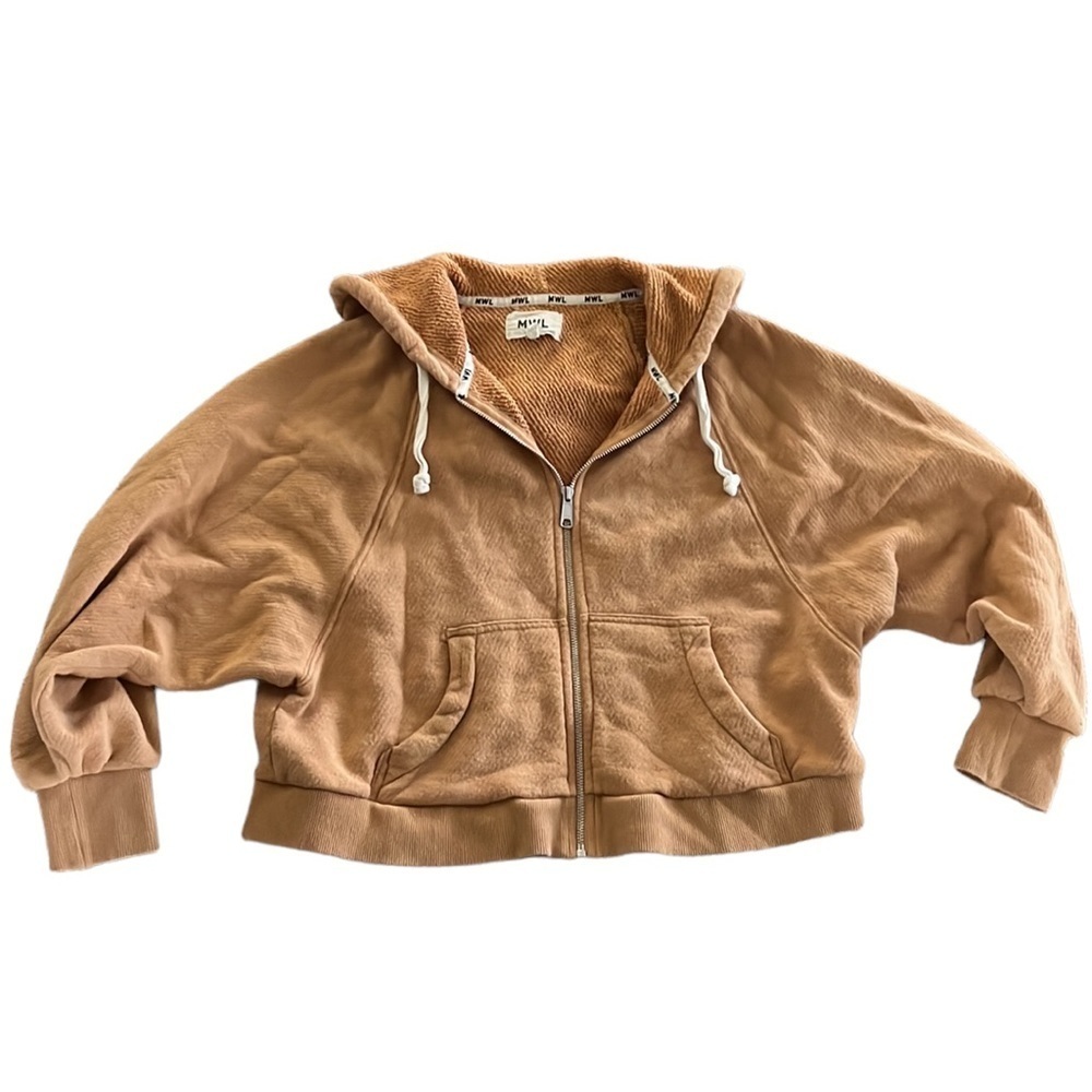 Madewell Size XXS Oversized Cropped Mustard Yellow Hoodie